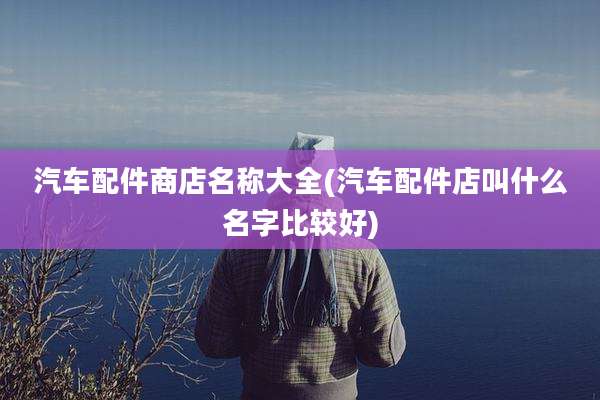 汽车配件商店名称大全(汽车配件店叫什么名字比较好)