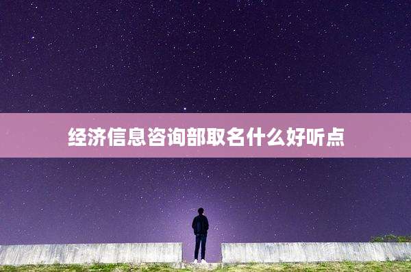 经济信息咨询部取名什么好听点
