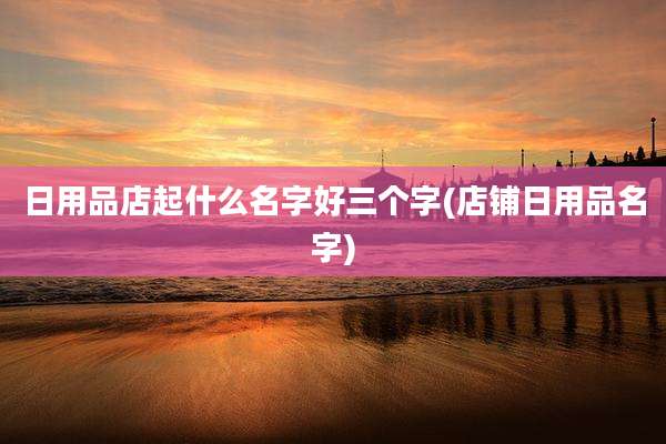 日用品店起什么名字好三个字(店铺日用品名字)