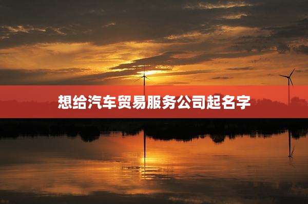 想给汽车贸易服务公司起名字