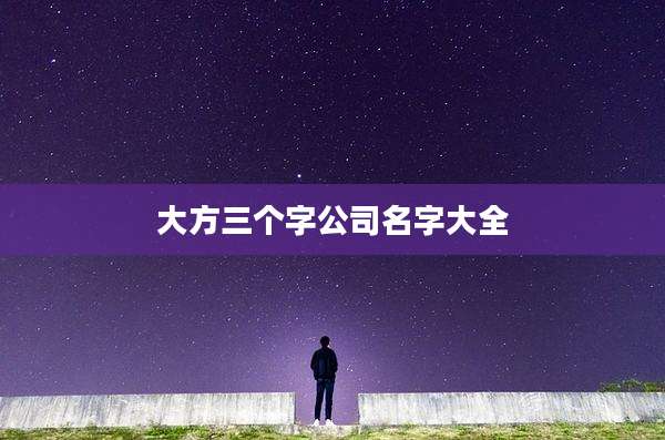 大方三个字公司名字大全