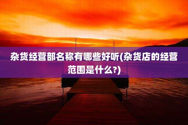 杂货经营部名称有哪些好听(杂货店的经营范围是什么?)