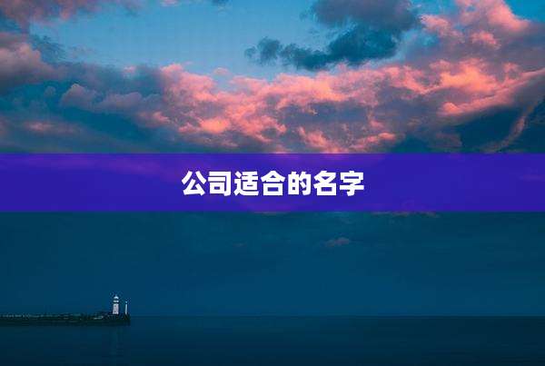 公司适合的名字