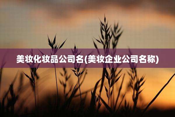 美妆化妆品公司名(美妆企业公司名称)