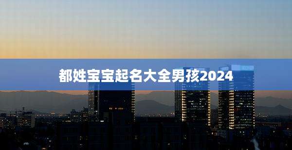 都姓宝宝起名大全男孩2024