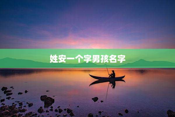姓安一个字男孩名字