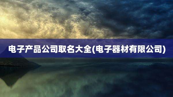 电子产品公司取名大全(电子器材有限公司)