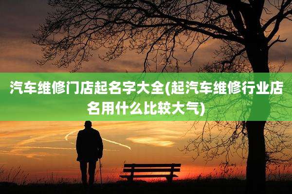 汽车维修门店起名字大全(起汽车维修行业店名用什么比较大气)