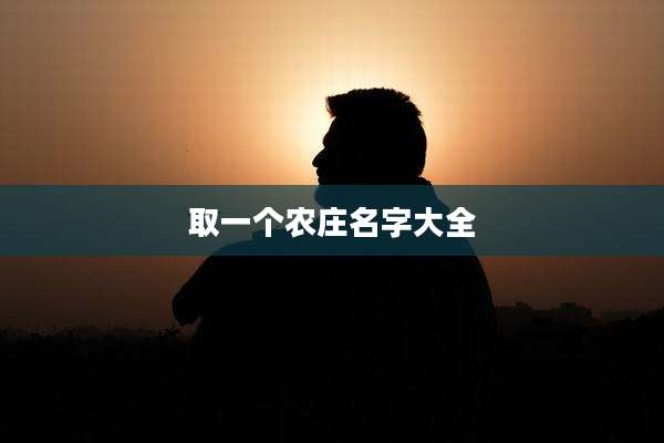 取一个农庄名字大全