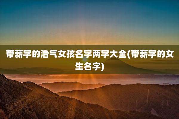带薪字的浩气女孩名字两字大全(带薪字的女生名字)