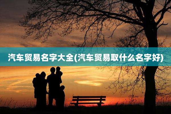 汽车贸易名字大全(汽车贸易取什么名字好)