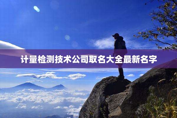 计量检测技术公司取名大全最新名字