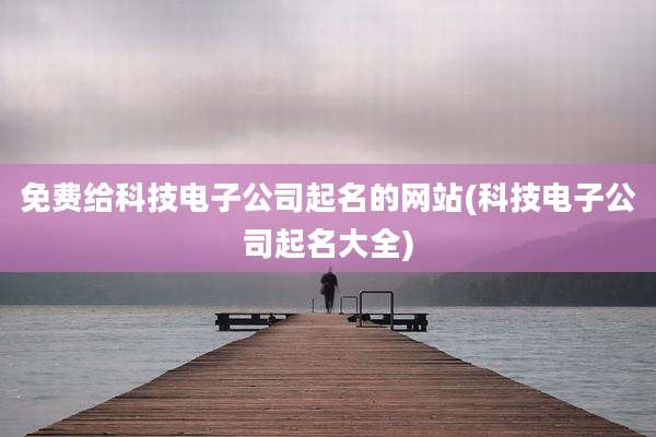 免费给科技电子公司起名的网站(科技电子公司起名大全)