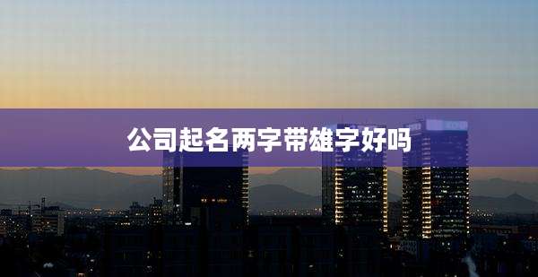 公司起名两字带雄字好吗