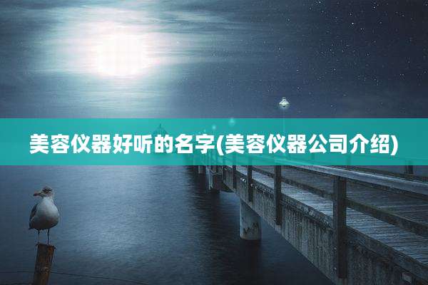 美容仪器好听的名字(美容仪器公司介绍)