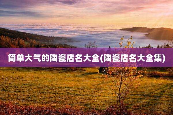 简单大气的陶瓷店名大全(陶瓷店名大全集)