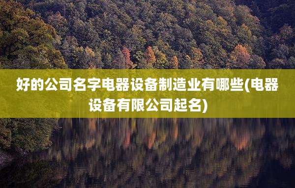 好的公司名字电器设备制造业有哪些(电器设备有限公司起名)