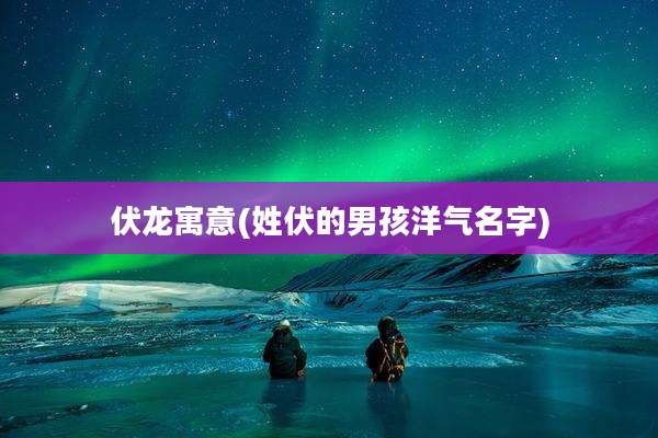 伏龙寓意(姓伏的男孩洋气名字)