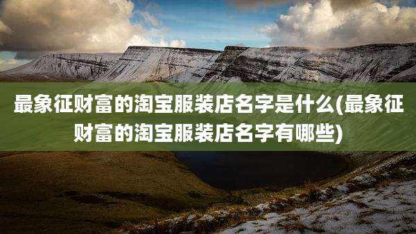 最象征财富的淘宝服装店名字是什么(最象征财富的淘宝服装店名字有哪些)