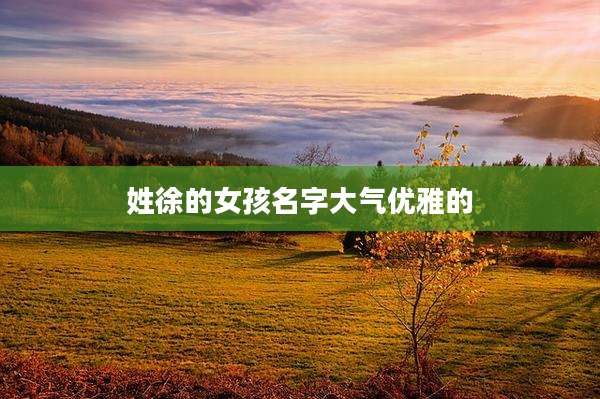 姓徐的女孩名字大气优雅的
