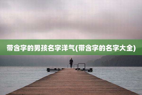 带含字的男孩名字洋气(带含字的名字大全)