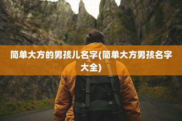 简单大方的男孩儿名字(简单大方男孩名字大全)