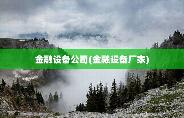 金融设备公司(金融设备厂家)