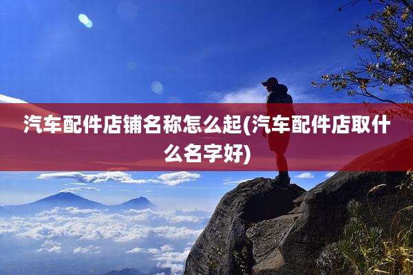 汽车配件店铺名称怎么起(汽车配件店取什么名字好)