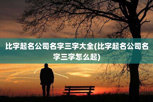 比字起名公司名字三字大全(比字起名公司名字三字怎么起)
