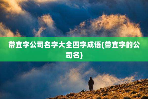 带宜字公司名字大全四字成语(带宜字的公司名)