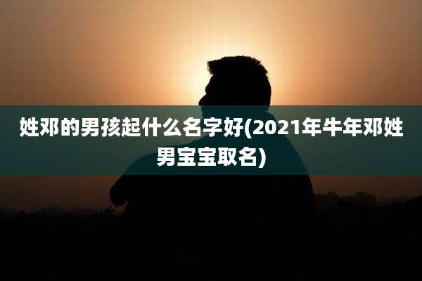 姓邓的男孩起什么名字好(2021年牛年邓姓男宝宝取名)