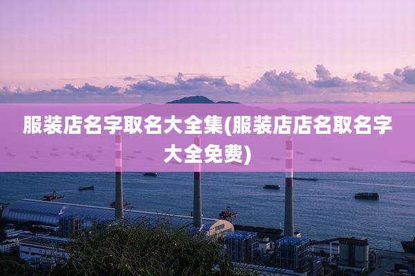 服装店名字取名大全集(服装店店名取名字大全免费)