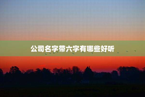 公司名字带六字有哪些好听