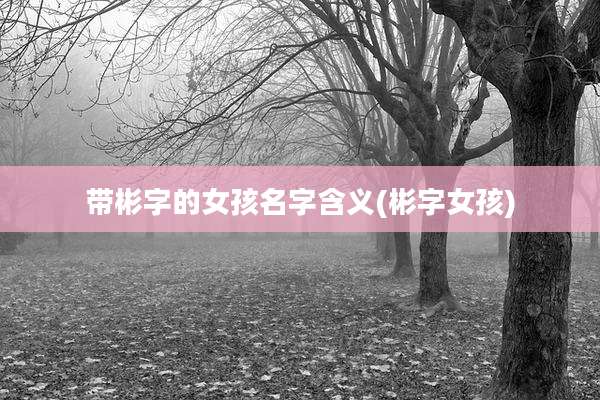 带彬字的女孩名字含义(彬字女孩)