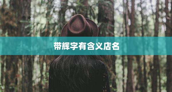 带辉字有含义店名