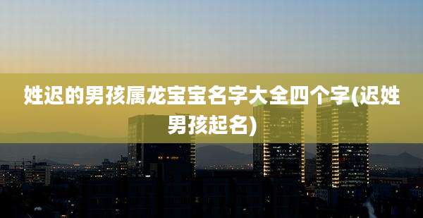 姓迟的男孩属龙宝宝名字大全四个字(迟姓男孩起名)