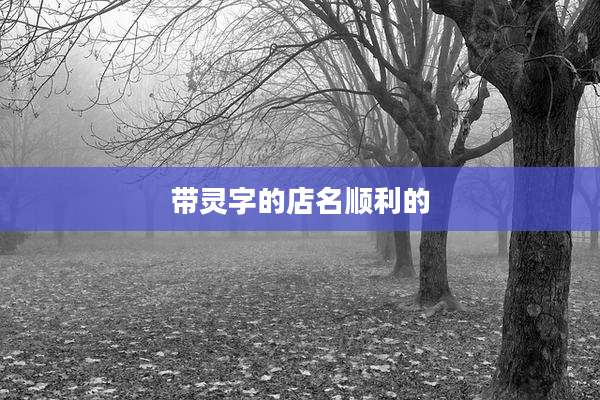 带灵字的店名顺利的