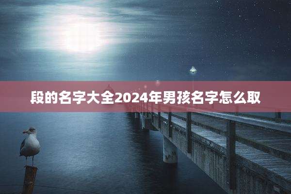 段的名字大全2024年男孩名字怎么取