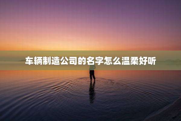 车辆制造公司的名字怎么温柔好听