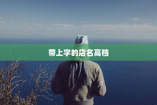 带上字的店名高档