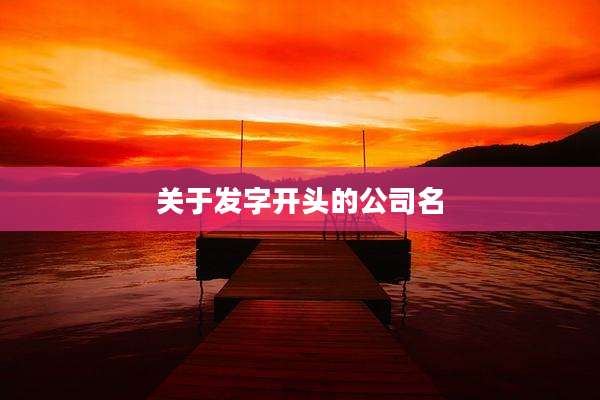 关于发字开头的公司名