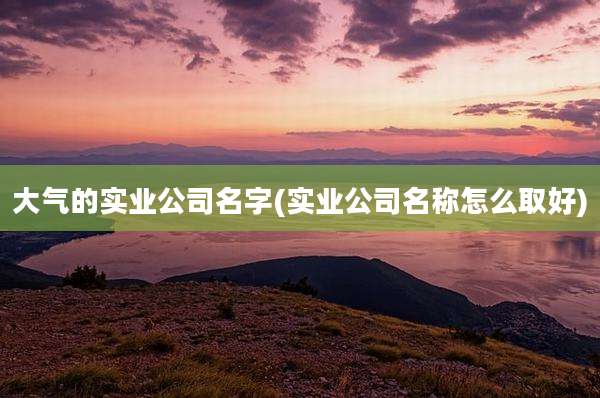 大气的实业公司名字(实业公司名称怎么取好)