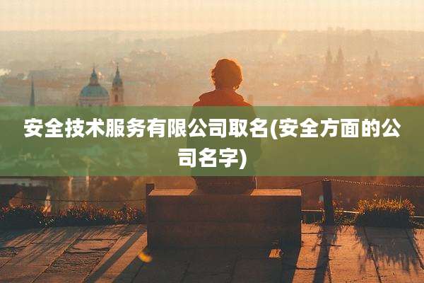 安全技术服务有限公司取名(安全方面的公司名字)