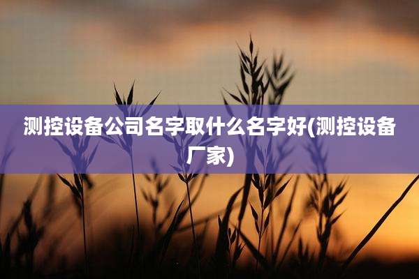 测控设备公司名字取什么名字好(测控设备厂家)