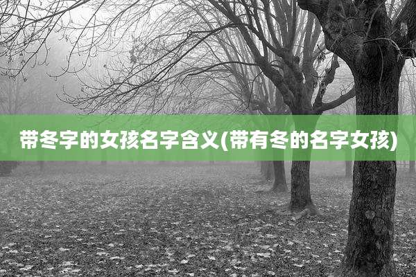 带冬字的女孩名字含义(带有冬的名字女孩)