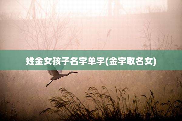姓金女孩子名字单字(金字取名女)