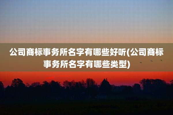 公司商标事务所名字有哪些好听(公司商标事务所名字有哪些类型)
