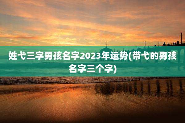 姓弋三字男孩名字2023年运势(带弋的男孩名字三个字)