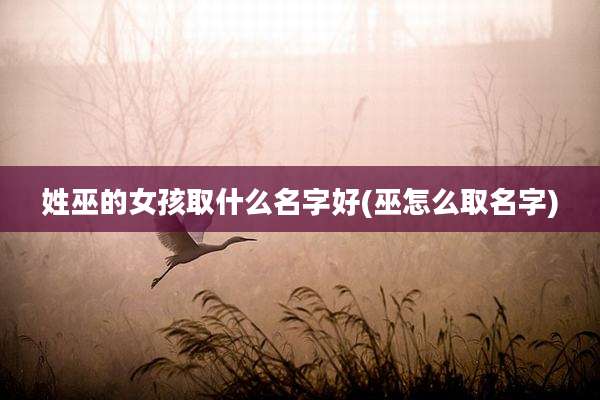 姓巫的女孩取什么名字好(巫怎么取名字)