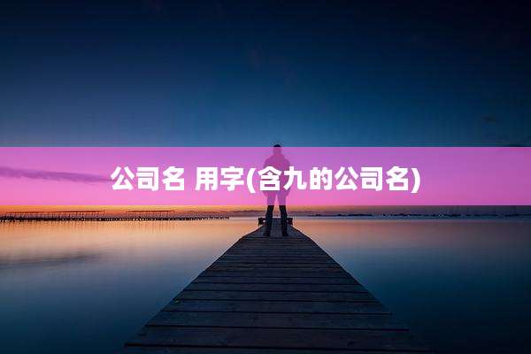 公司名 用字(含九的公司名)